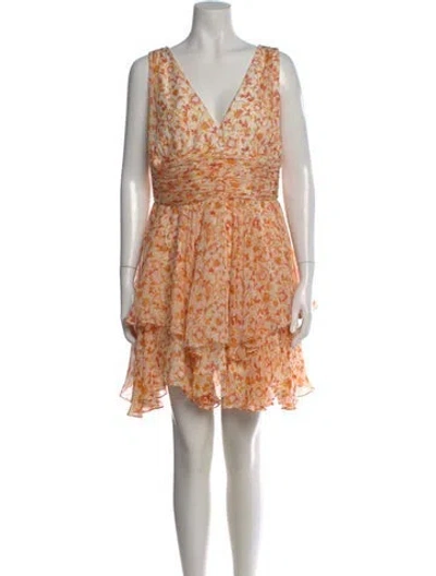 Pre-owned Caroline Constas Silk Mini Dress In Orange