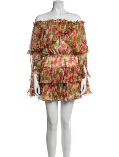 Pre-owned Caroline Constas Silk Mini Dress In Orange