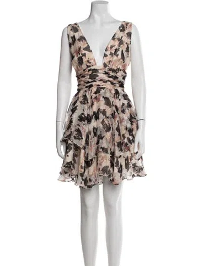 Pre-owned Caroline Constas Silk Mini Dress In Pink
