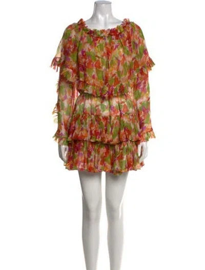 Pre-owned Caroline Constas Silk Mini Dress In Pink