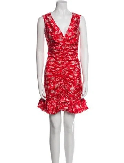 Pre-owned Caroline Constas Silk Mini Dress In Red