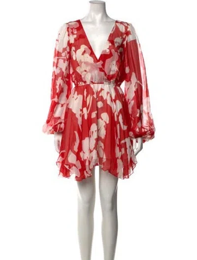 Pre-owned Caroline Constas Silk Mini Dress In Red