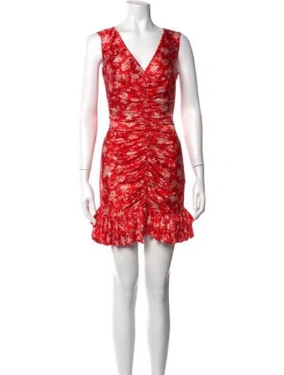 Pre-owned Caroline Constas Silk Mini Dress In Red/white