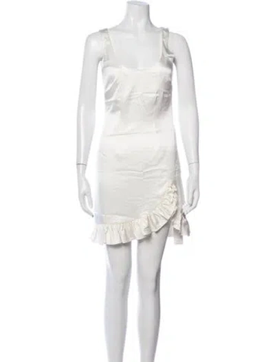 Pre-owned Caroline Constas Silk Mini Dress W/ Tags In White