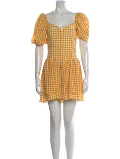 Pre-owned Caroline Constas Silk Mini Dress W/ Tags In Yellow