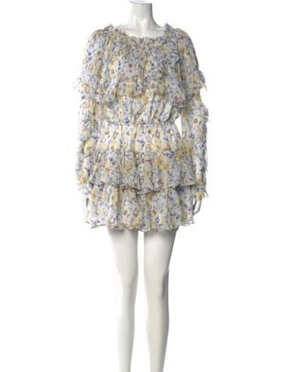 Pre-owned Caroline Constas Silk Mini Dress In White