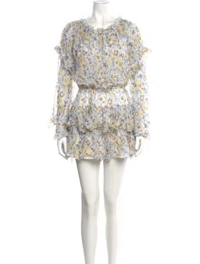 Pre-owned Caroline Constas Silk Mini Dress In White