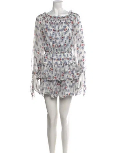 Pre-owned Caroline Constas Silk Mini Dress In White
