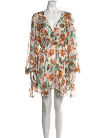 Pre-owned Caroline Constas Silk Mini Dress In White