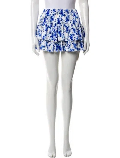 Pre-owned Caroline Constas Silk Mini Skirt In Blue