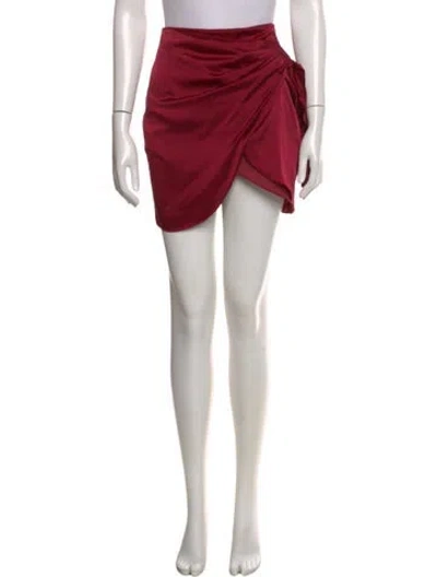 Pre-owned Caroline Constas Silk Mini Skirt In Burgundy