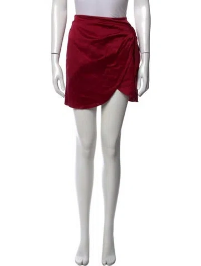 Pre-owned Caroline Constas Silk Mini Skirt In Burgundy