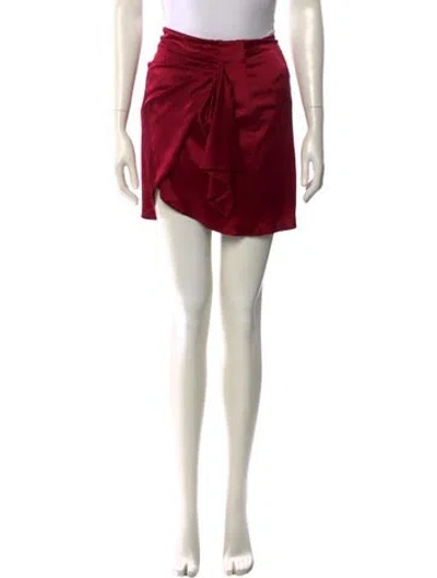 Pre-owned Caroline Constas Silk Mini Skirt In Red