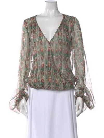 Pre-owned Caroline Constas Silk Patterned Blouse