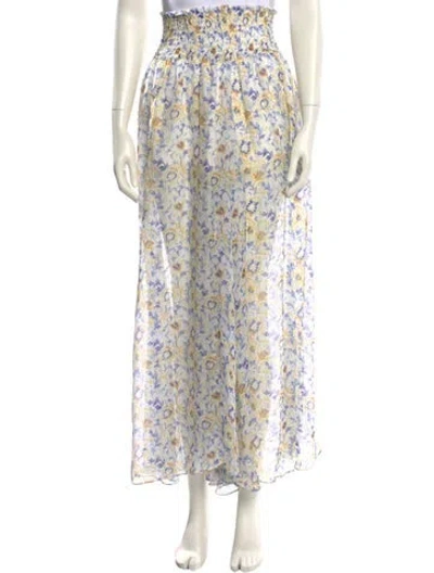 Pre-owned Caroline Constas Silk Wide Leg Pants In Neutral