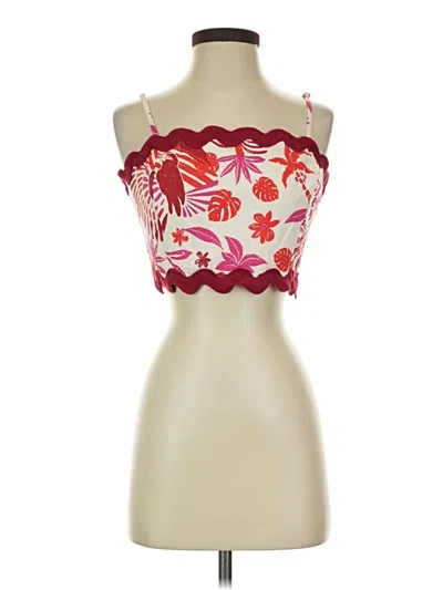 Pre-owned Caroline Constas Sleeveless Top Red Strapless Neckline Tops