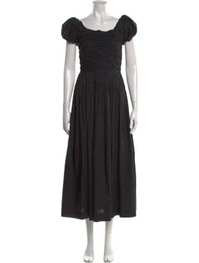 Pre-owned Caroline Constas Square Neckline Long Dress In Black