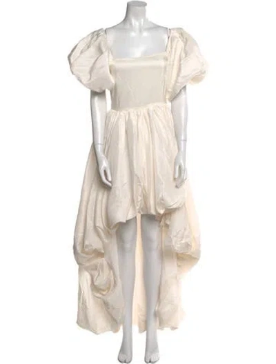Pre-owned Caroline Constas Square Neckline Long Dress In Neutral
