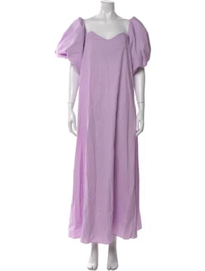 Pre-owned Caroline Constas Square Neckline Long Dress In Purple