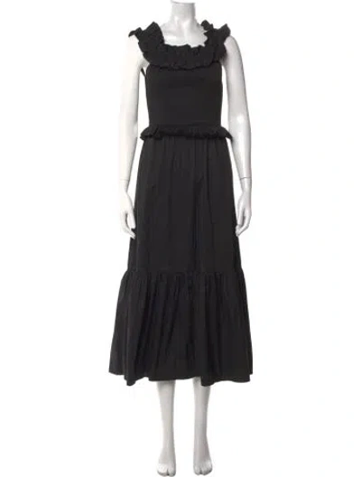 Pre-owned Caroline Constas Square Neckline Long Dress W/ Tags In Black