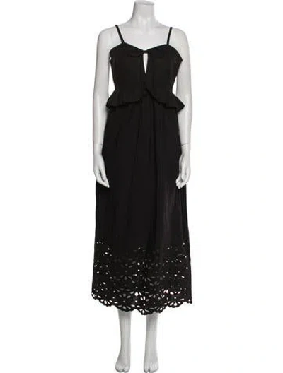 Pre-owned Caroline Constas Square Neckline Long Dress W/ Tags In Blue