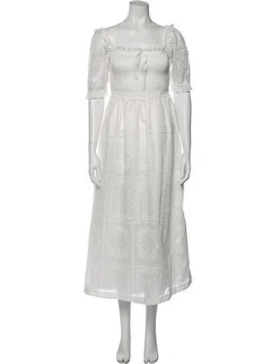 Pre-owned Caroline Constas Square Neckline Long Dress W/ Tags In Grey