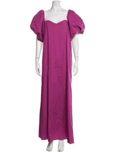 Pre-owned Caroline Constas Square Neckline Long Dress W/ Tags In Pink