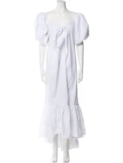 Pre-owned Caroline Constas Square Neckline Long Dress W/ Tags In White