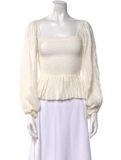 Pre-owned Caroline Constas Square Neckline Long Sleeve Crop Top W/ Tags