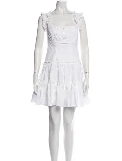 Pre-owned Caroline Constas Square Neckline Mini Dress In Neutral