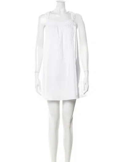 Pre-owned Caroline Constas Square Neckline Mini Dress W/ Tags In White