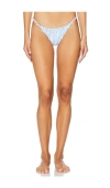 Caroline Constas Stacia Bikini Bottom In Blue Dawn Gingham