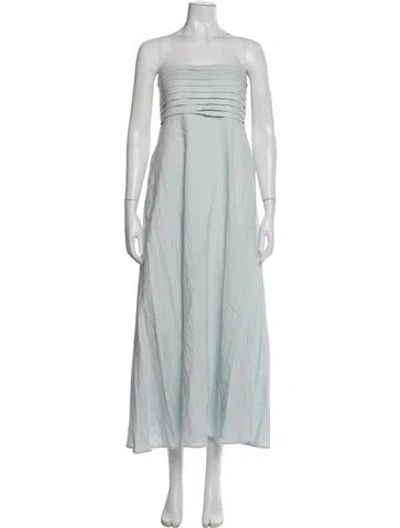 Pre-owned Caroline Constas Strapless Long Dress In Blue