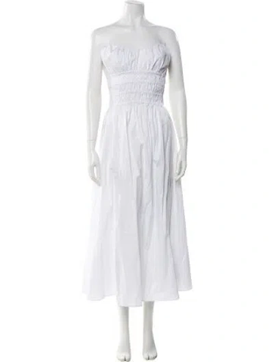 Pre-owned Caroline Constas Strapless Long Dress W/ Tags In White