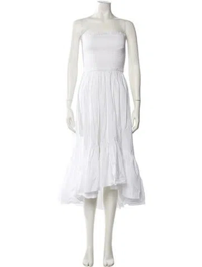 Pre-owned Caroline Constas Strapless Long Dress In White