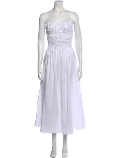 Pre-owned Caroline Constas Strapless Midi Length Dress W/ Tags In White