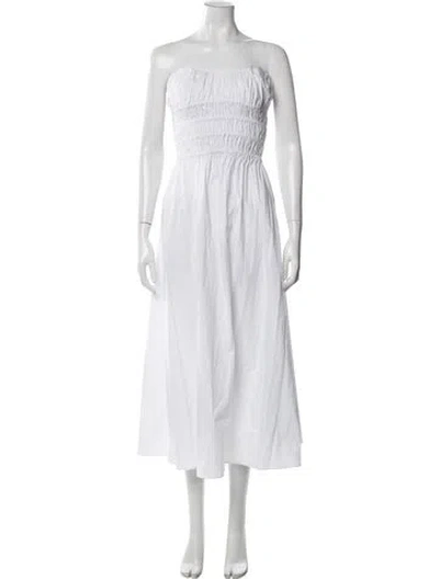 Pre-owned Caroline Constas Strapless Midi Length Dress W/ Tags In White