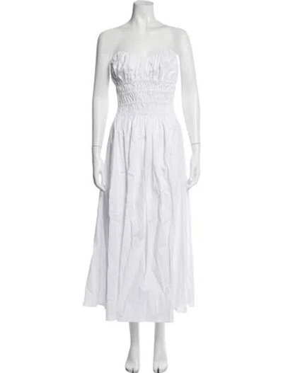 Pre-owned Caroline Constas Strapless Midi Length Dress W/ Tags In White