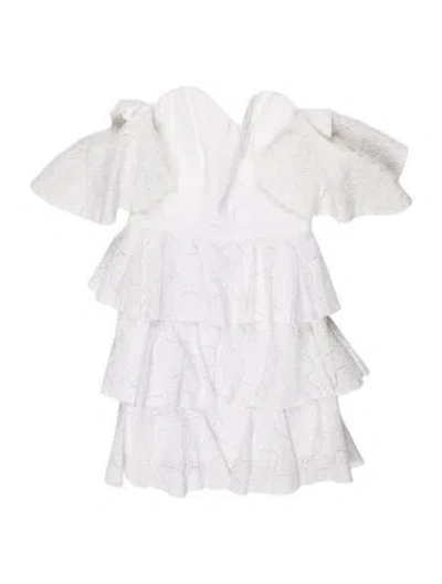 Pre-owned Caroline Constas Strapless Mini Dress In White