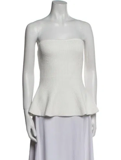 Pre-owned Caroline Constas Strapless Top In White
