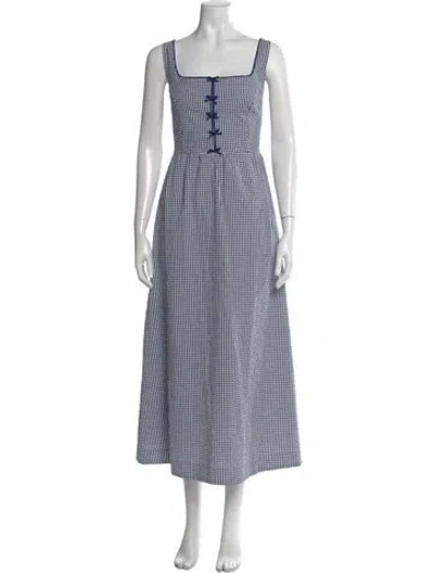 Pre-owned Caroline Constas Striped Long Dress In Blue
