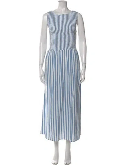 Pre-owned Caroline Constas Striped Long Dress In Blue
