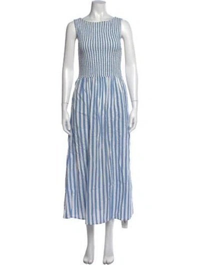 Pre-owned Caroline Constas Striped Long Dress In Blue