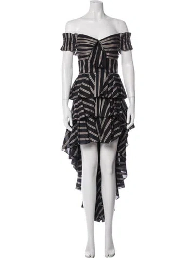 Pre-owned Caroline Constas Striped Long Dress In Multi