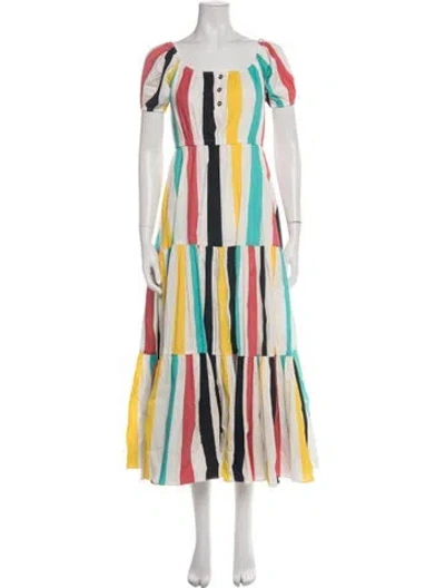 Pre-owned Caroline Constas Striped Long Dress In Multi