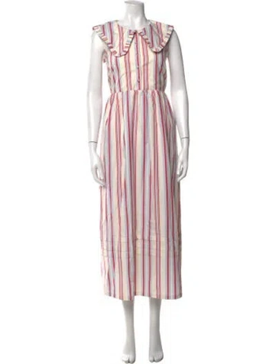 Pre-owned Caroline Constas Striped Long Dress In Multicolor