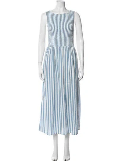 Pre-owned Caroline Constas Striped Long Dress W/ Tags In Blue