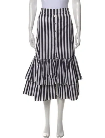 Pre-owned Caroline Constas Striped Long Skirt In Multi