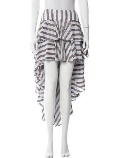 Pre-owned Caroline Constas Striped Long Skirt In Neutral