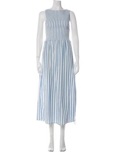 Pre-owned Caroline Constas Striped Midi Length Dress In Blue